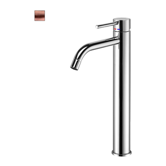 Змішувач для умивальника з високим виливом Paffoni Light, без донного клапана, Brushed Copper (LIG081RMSP)