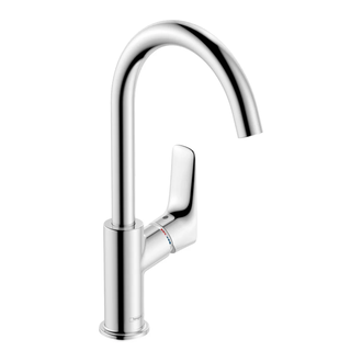 Смеситель для раковины 210, поворотный излив Hansgrohe Logis (цвет - хром), без донного клапана 71131000