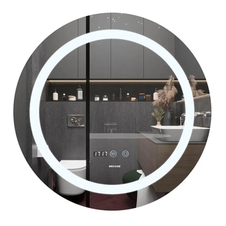Дзеркало Mixxus PLAIN MC02-80 з Led Touch, Anti-fog, димером, регулятором яскравості, годинником (M (MI6931)