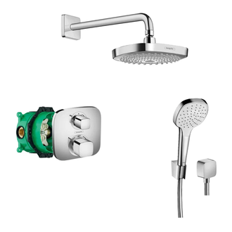 Душевая система скрытого монтажа Hansgrohe Croma Select E с термостатом Ecostat E (цвет - хром/белый) (27294000) фото 1 Aquada.com.ua