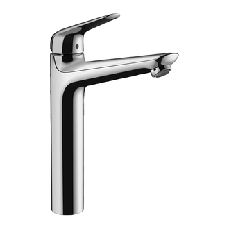Смеситель для раковины высокий Hansgrohe Novus (цвет - хром), с донным клапаном (71123000) фото 1 Aquada.com.ua