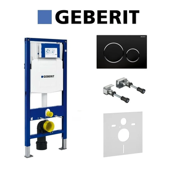 Инсталляция Geberit Duofix (3-в-1) в комплекте с клавишей Sigma 20, черный/матовый (111.300.00.5+156.050.00.1+111.815.00.1+115.882.14.1) фото 1 Aquada.com.ua