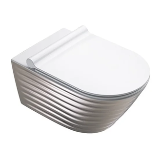 Унитаз подвесной Newflush (безободковый) Catalano Gold & Silver с сиденьем Soft Close (1VS55RZEBA+5SCSTP000) фото 1 Aquada.com.ua