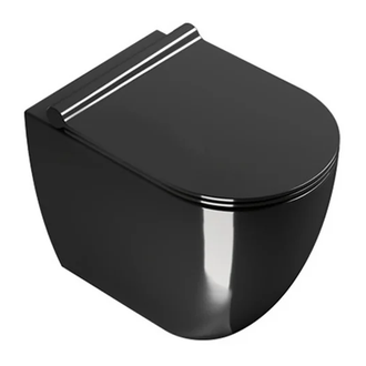 Унитаз приставной Catalano Sfera с сиденьем Soft Close, чёрный глянцевый (1VPC52NE+5SCSTPNNE) фото 1 Aquada.com.ua