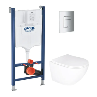 Комплект Grohe Set Унітаз ELLIPSE-0305-T3 + Інсталяція UA388400WG + панель 38732000 (388400WGELLIPS (388400WGELLIPS0305T3)