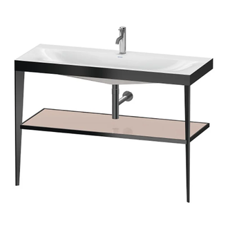 Металлическая консоль с раковиной c-bonded Duravit XViu 120 х 48 х h85 см, чёрный матовый/абрикосовый жемчуг (XV4717OB210) фото 1 Aquada.com.ua
