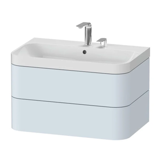 Тумба подвесная с раковиной c-shaped Duravit Happy D.2 Plus 77,5 х 49 см, светло-голубой шелковисто-матовый лак (HP4347E9797) фото 1 Aquada.com.ua