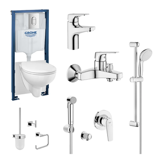 Набор для ванной 15-в-1 Grohe Mega Bundle BauFlow (39418MB1) фото 1 Aquada.com.ua