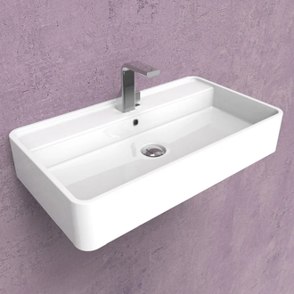 Умивальник підвісний Flaminia Miniwash 75х42, білий матовий (MW75S LATTE MILKY WHITE)