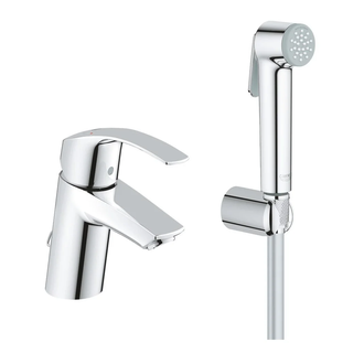 GROHE Одноважільний змішувач для раковини S-Sizeіз душовим гарнітуром Eurosmart  (23124002) фото 1 Aquada.com.ua