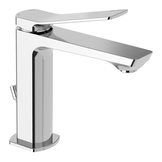 Смеситель для раковины Paffoni Tilt (цвет - сталь), с донным клапаном (TI075ST)