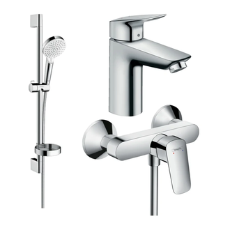 Набір змішувачів для душу Hansgrohe EcoSmart Logis 100 (71104000 + 71600000 + 26553400), хром (20200007)