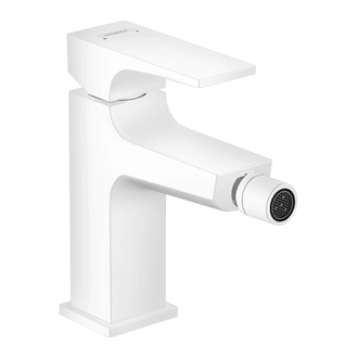 Смеситель для биде Hansgrohe Metropol (цвет - белый матовый), с донным клапаном Push-Open (32520700) фото 1 Aquada.com.ua