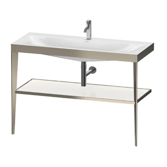 Металлическая консоль с раковиной c-bonded Duravit XViu 120 х 48 х h85 см, матовое шампанское/белый глянцевый (XV4717OB185) фото 1 Aquada.com.ua