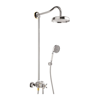 Душевая система с термостатом Axor Carlton Showerpipe (хром/золото) (17670090) фото 1 Aquada.com.ua