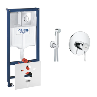 Комплект Grohe инсталляция Rapid SL 38721001 + набор для гигиенического душа со смесителем BauClassic 2904800S (387210012904800S)
