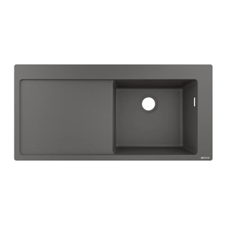 Кухонна мийка Hansgrohe S514-F450 1050х510 поличка зліва, Stonegrey (43314290)