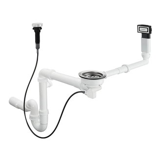 Сифон з переливом для мийки Hansgrohe D16-11 Automatic на 1 чашу, хром (43937000)