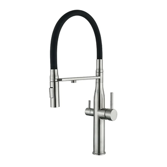 Кухонний змішувач на дві води Mixxus VTM-021 Refl.Black з нерж.сталі SUS304 (MI6087)