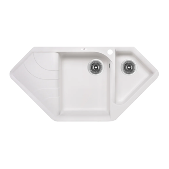 Кухонная мойка с дополнительной чашей Lidz 1000x500/225 WHI-01 (LIDZWHI011000500225)