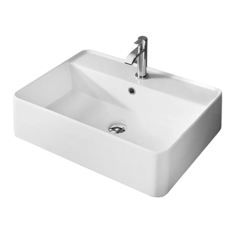 Nic-Design Умивальник на стільницю Nic Design Semplice 60х45х16 см з отвором під змішувач, білий глянець C/F (001384001 CF)