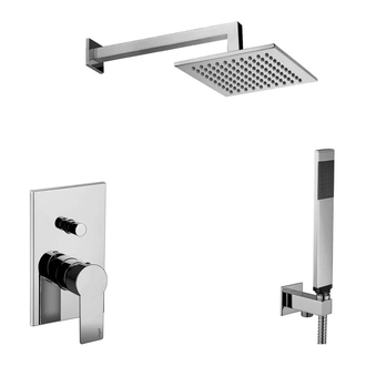 Душевая система Paffoni Shower скрытого монтажа со смесителем с верхним душем 200 x 200 мм (цвет - хром) (KITTA015CR1) фото 1 Aquada.com.ua