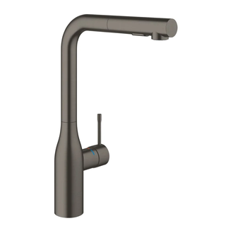 Змішувач для кухні Grohe Essence одноважільний з висувною лійкою, brushed hard graphite (30504AL0)