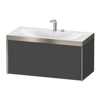 Тумба подвесная с раковиной c-bonded Duravit XViu 100 x 48 см, графит матовый (XV4611EB149P) фото 1 Aquada.com.ua