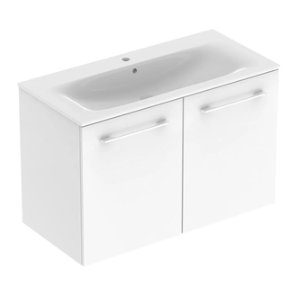 Тумба с раковиной Geberit Selnova Square slim rim 100 см, белый глянцевый (501.260.00.1)
