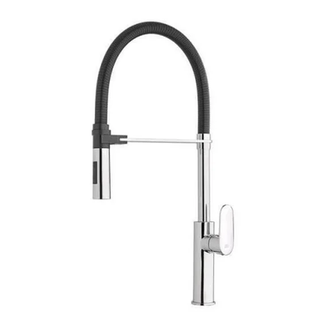 Кухонный смеситель Paffoni Candy chrome + matt black spring (CA179CRNO) фото 1 Aquada.com.ua