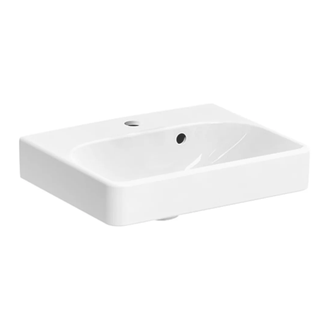 Маленькая (мини) раковина Geberit Smyle Square 45 х 36 х h16 см, с асимметричным переливом (500.222.01.1) фото 1 Aquada.com.ua