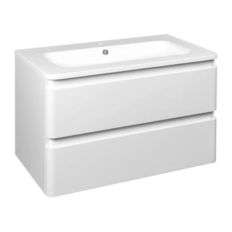 Тумба с раковиной Devit Fly 800 x 480 x 520 мм, белый глянец (0021120W) фото 1 Aquada.com.ua