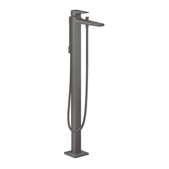 Смеситель для ванны напольный Hansgrohe Metropol (цвет - чёрный матовый хром), с душевым гарнитуром (32532340) фото 1 Aquada.com.ua