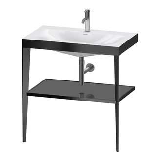 Металлическая консоль с раковиной c-bonded Duravit XViu 80 х 48 х h85 см, чёрный матовый/серый (XV4715OB289) фото 1 Aquada.com.ua