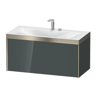 Тумба подвесная с раковиной c-bonded Duravit XViu 100 x 48 см, доломитово-серый глянцевый лак (XV4611EB138P) фото 1 Aquada.com.ua