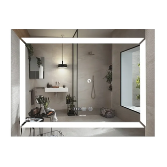 Дзеркало Mixxus LIGHT MR01-80x60 з Led Touch, Anti-fog, димером, регулятором яскравості, годинником (MI5998)