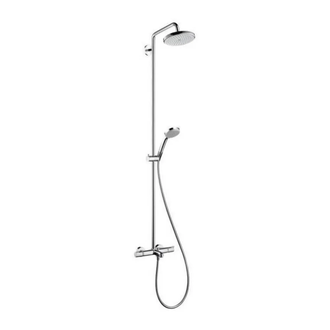 GROHE Душевая система с термостатом Hansgrohe Croma Showerpipe 220 1jet (цвет - хром) (27223000) фото 1 Aquada.com.ua