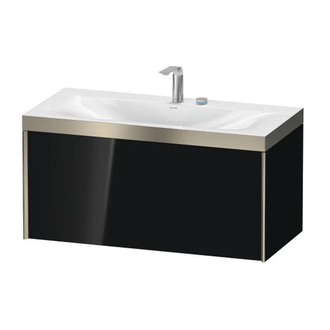 Тумба подвесная с раковиной c-bonded Duravit XViu 100 x 48 см, чёрный глянцевый (XV4611EB140P) фото 1 Aquada.com.ua