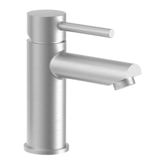 Змішувач для умивальника Paffoni Stick, з донним клапаном Clic-Clac, сталь (SK071HKST)