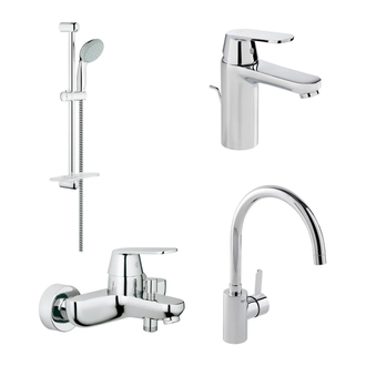 GROHE Набiр змiшувачiв Eurosmart Cosmopolitan 4 в 1, для ванни та кухні (126115MK) (126115MK) фото 1 Aquada.com.ua