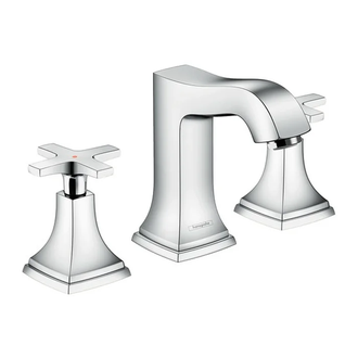 Смеситель для раковины на 3 отверстия Hansgrohe Metropol Classic (цвет - хром), с донным клапаном (31306000) фото 1 Aquada.com.ua