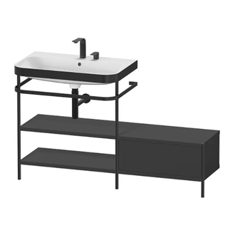 Раковина c-bonded с напольной металлической консолью Duravit Happy D.2 Plus 140 х 49 см (HP4752E8080) фото 1 Aquada.com.ua