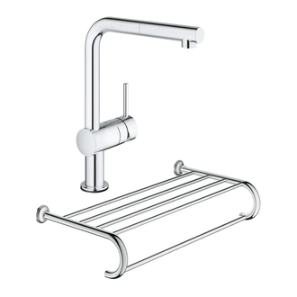 Набор Grohe смеситель для кухни сенсорный Minta Touch 31360001 + полка для полотенец Essentials Authentic 40660001 (3136000140660000)