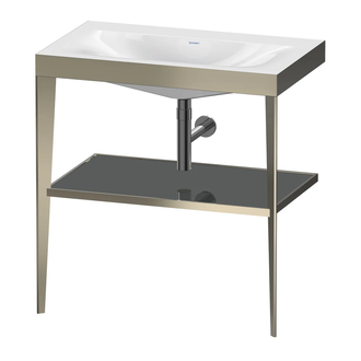 Металлическая консоль с раковиной c-bonded Duravit XViu 80 х 48 х h85 см, матовое шампанское/серый (XV4715NB189) фото 1 Aquada.com.ua