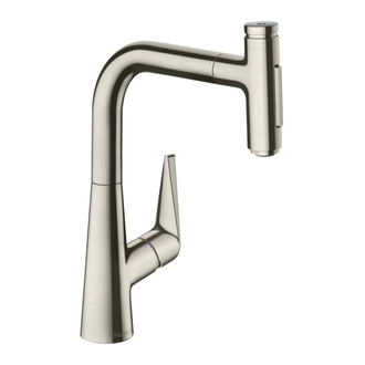 Кухонный смеситель 220, с вытяжным душем, 2jet, sBox Hansgrohe Talis Select M51 (цвет - сталь) 73868800