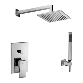 Душевая система Paffoni ELLE Shower скрытого монтажа со смесителем на 2 потребителя и верхним душем 200 х 200 мм (цвет - хром) (KITEL015CR)