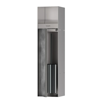 Вбудований тримач для йоржика та туалетного паперу Hansgrohe XtraStoris Rock, колір - Brushed Stainless Steel  56062800