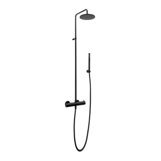 Душевая система с термостатом Paffoni Light (цвет - чёрный матовый) (ZCOL684LIQNO) фото 1 Aquada.com.ua