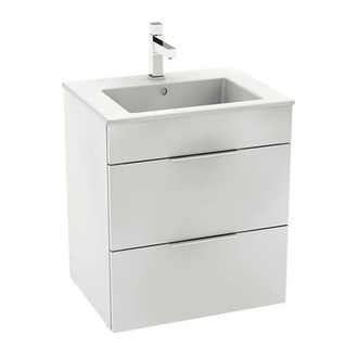 ROCA SUIT тумба 540*422*620мм с раковиной, 1 отверстие под смеситель, 2 выдвижных шкафчика, цвет белый глянец (A85118A806) фото 1 Aquada.com.ua