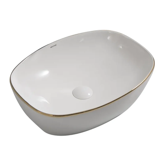 Mixxus Premium DIVERSE-0109 Раковина накладная, белая/золото (MP6548)